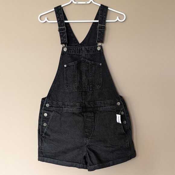Old Navy Slouchy Straight Non-Stretch Jean Short Overalls - Picture 3 of 16